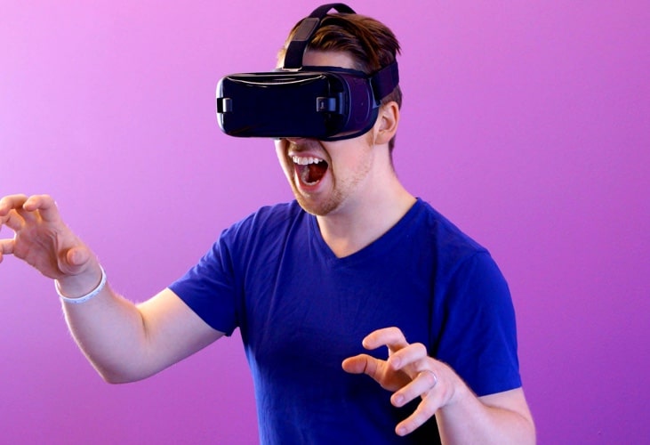 person enjoying virtual reality